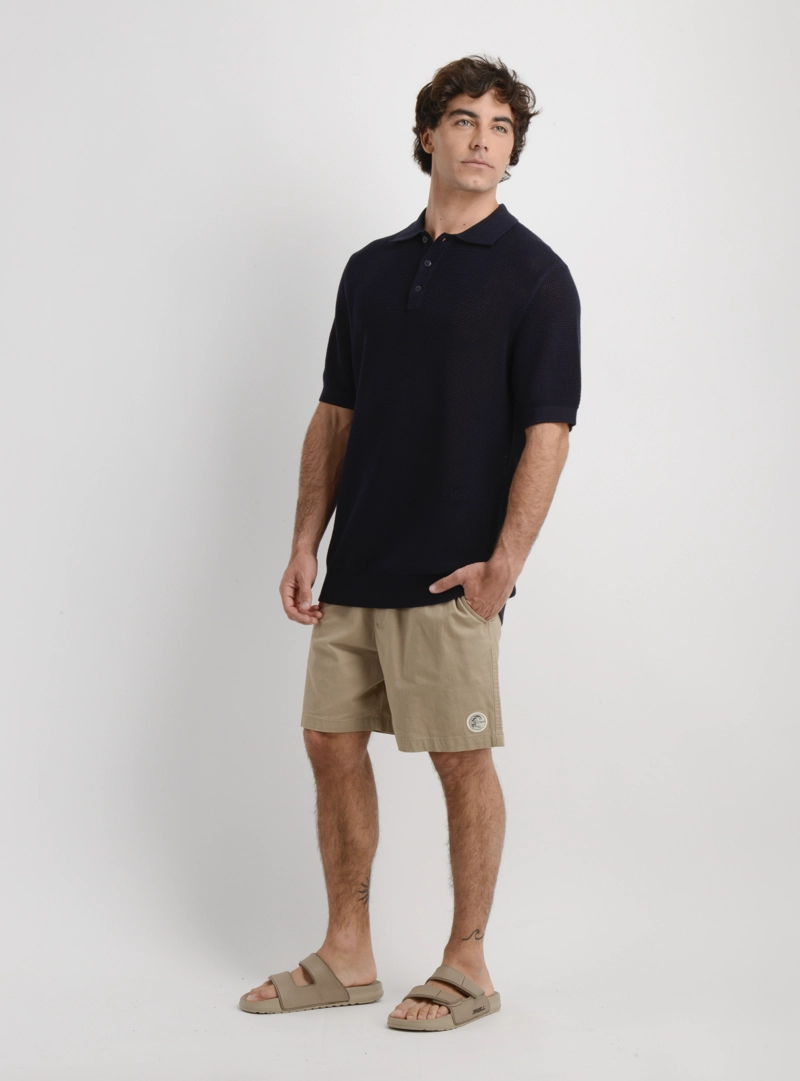 POLERA TEJIDA MANGA CORTA PRARIE AZUL OSCURO - 3
