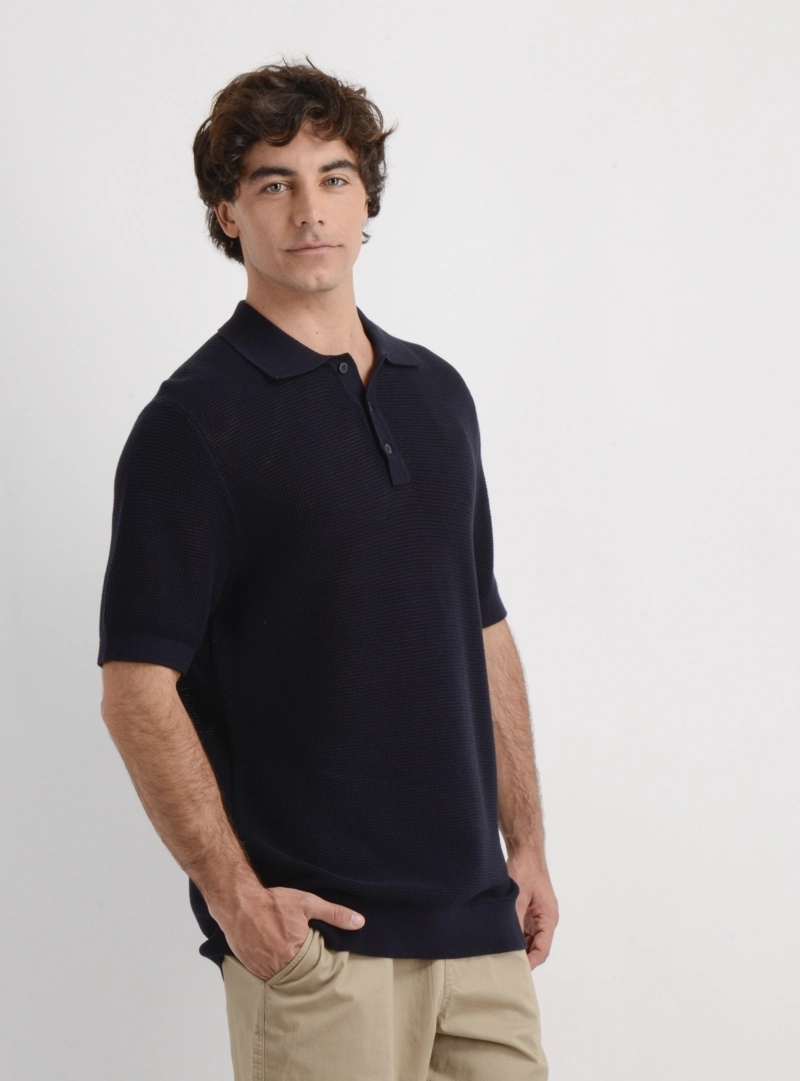 POLERA TEJIDA MANGA CORTA PRARIE AZUL OSCURO - 4