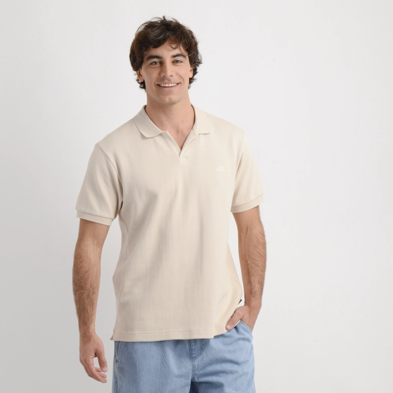 POLERA TEJIDA MANGA CORTA RIVERA II  BEIGE CLARO - 4