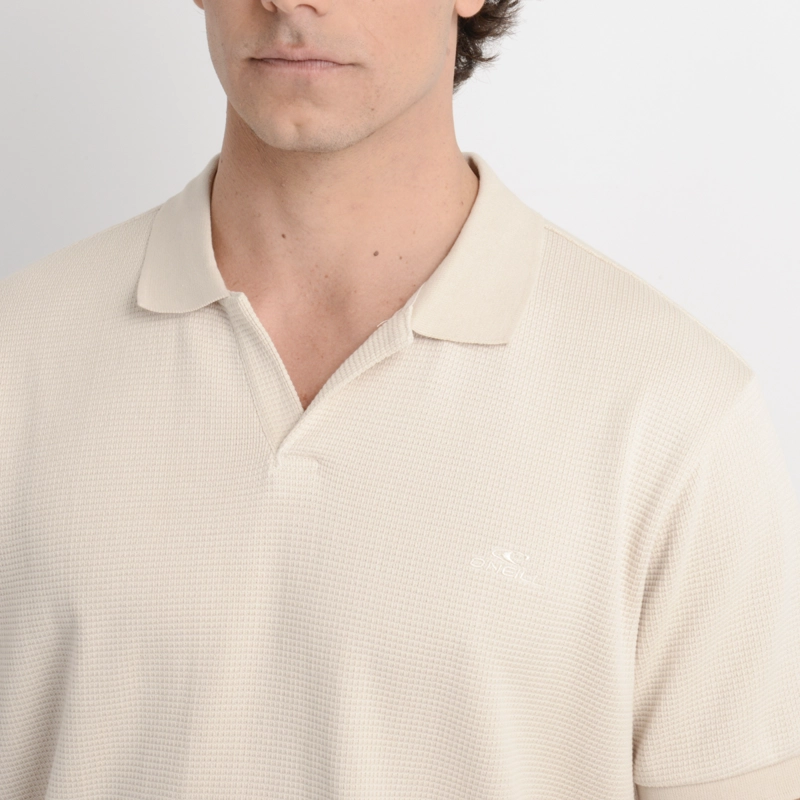 POLERA TEJIDA MANGA CORTA RIVERA II  BEIGE CLARO - 5