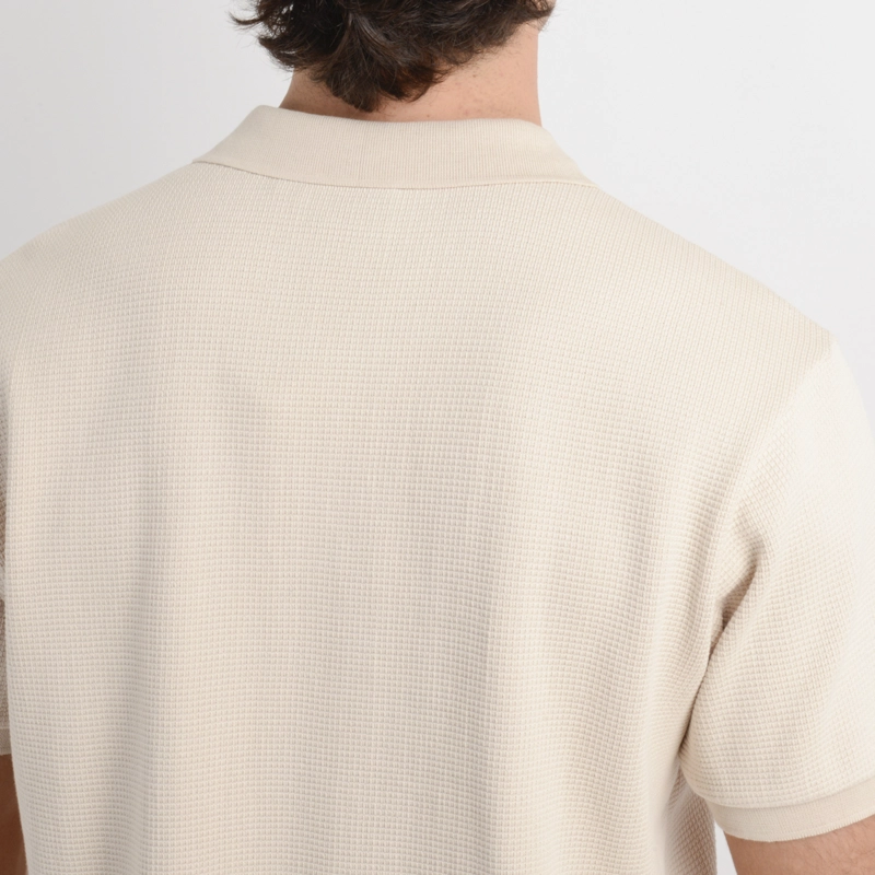POLERA TEJIDA MANGA CORTA RIVERA II  BEIGE CLARO - 6