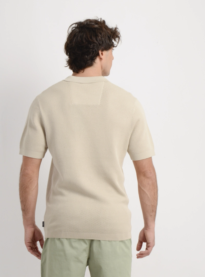 POLERA TEJIDA  MANGA CORTA IRIE BEIGE - 2