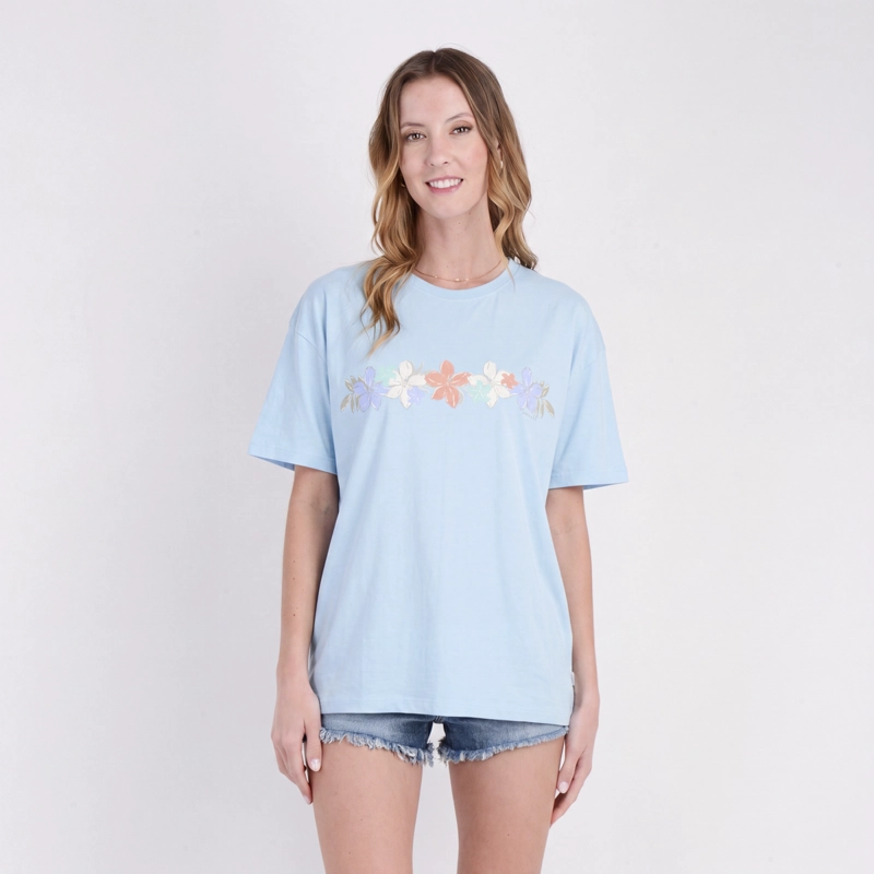 POLERA MANGA CORTA ROSALIE  AZUL CLARO - 1