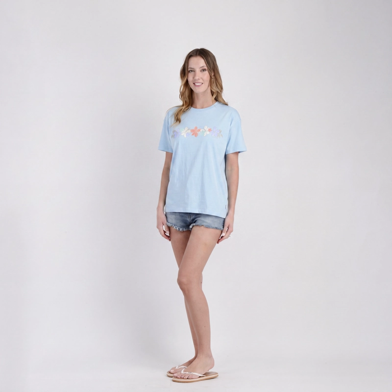 POLERA MANGA CORTA ROSALIE  AZUL CLARO - 3
