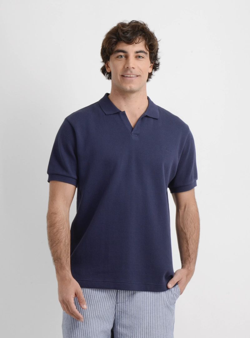 POLERA TEJIDA MANGA CORTA RIVERA II AZUL OSCURO - 1