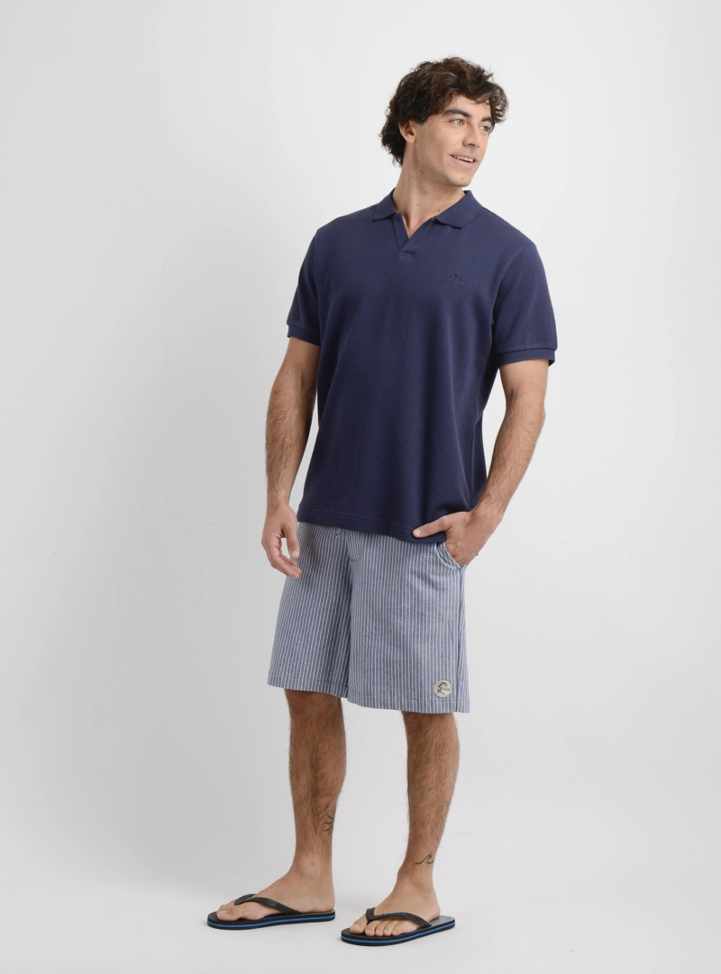 POLERA TEJIDA MANGA CORTA RIVERA II AZUL OSCURO - 3