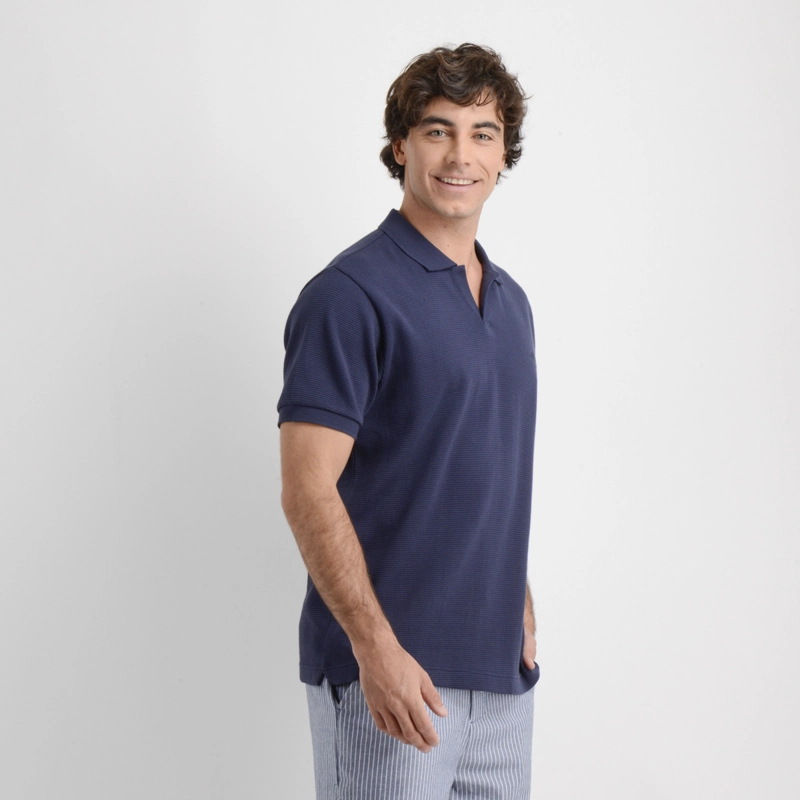 POLERA TEJIDA MANGA CORTA RIVERA II AZUL OSCURO - 4