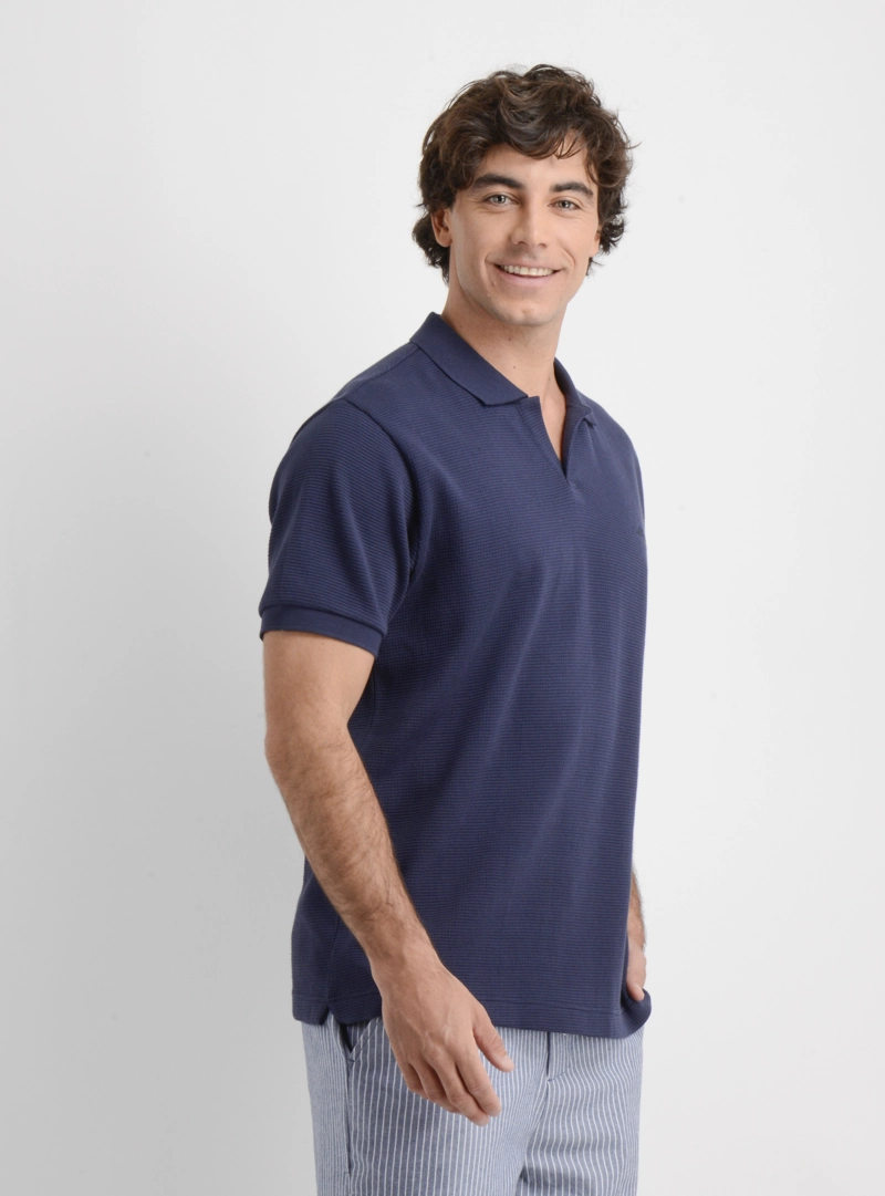 POLERA TEJIDA MANGA CORTA RIVERA II AZUL OSCURO - 4