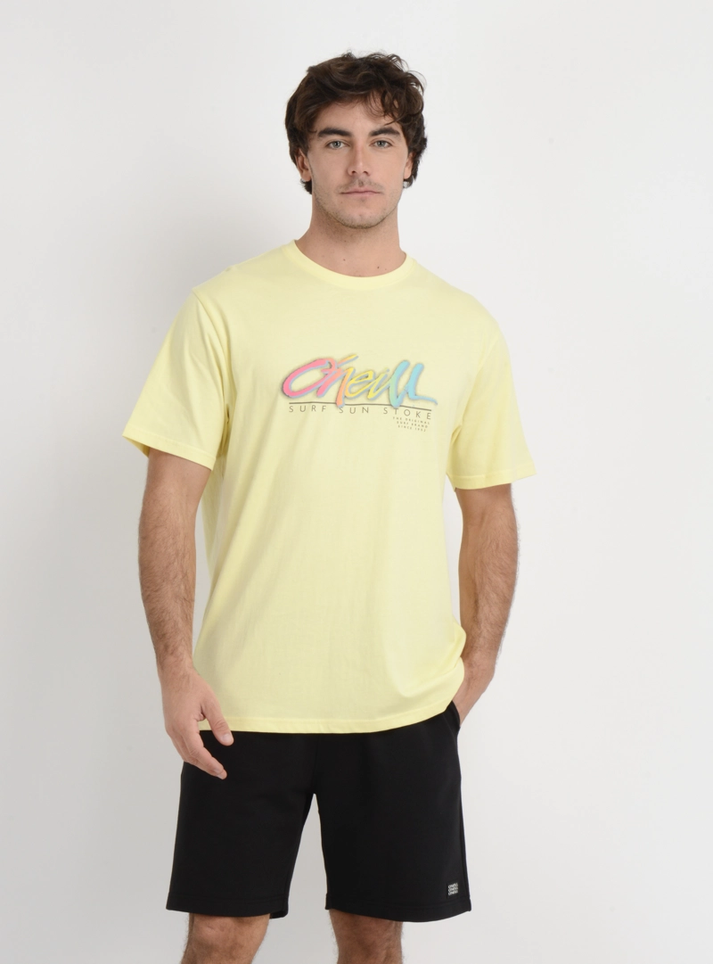 POLERA MANGA CORTA KEYS FL  AMARILLO CLARO - 1
