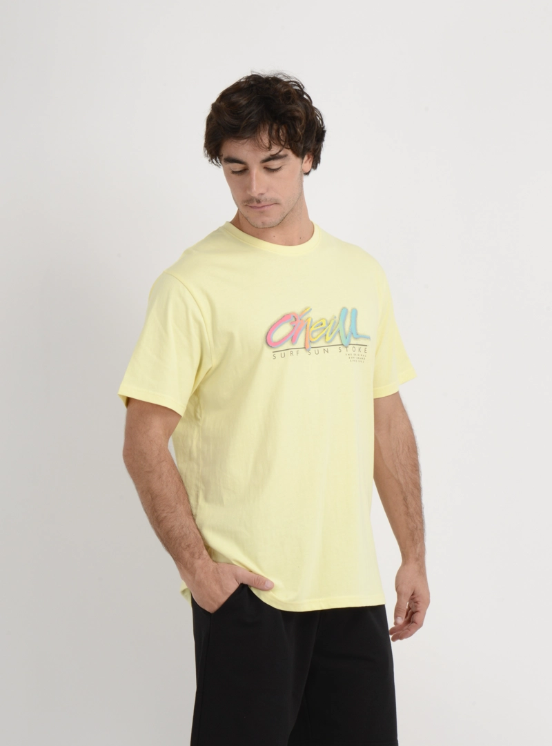 POLERA MANGA CORTA KEYS FL  AMARILLO CLARO - 4