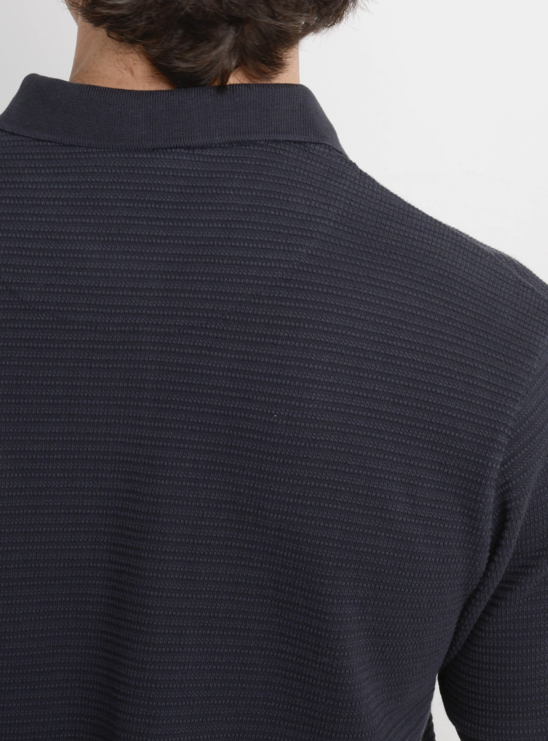 POLERA TEJIDA MANGA CORTA GASKET AZUL OSCURO - 6