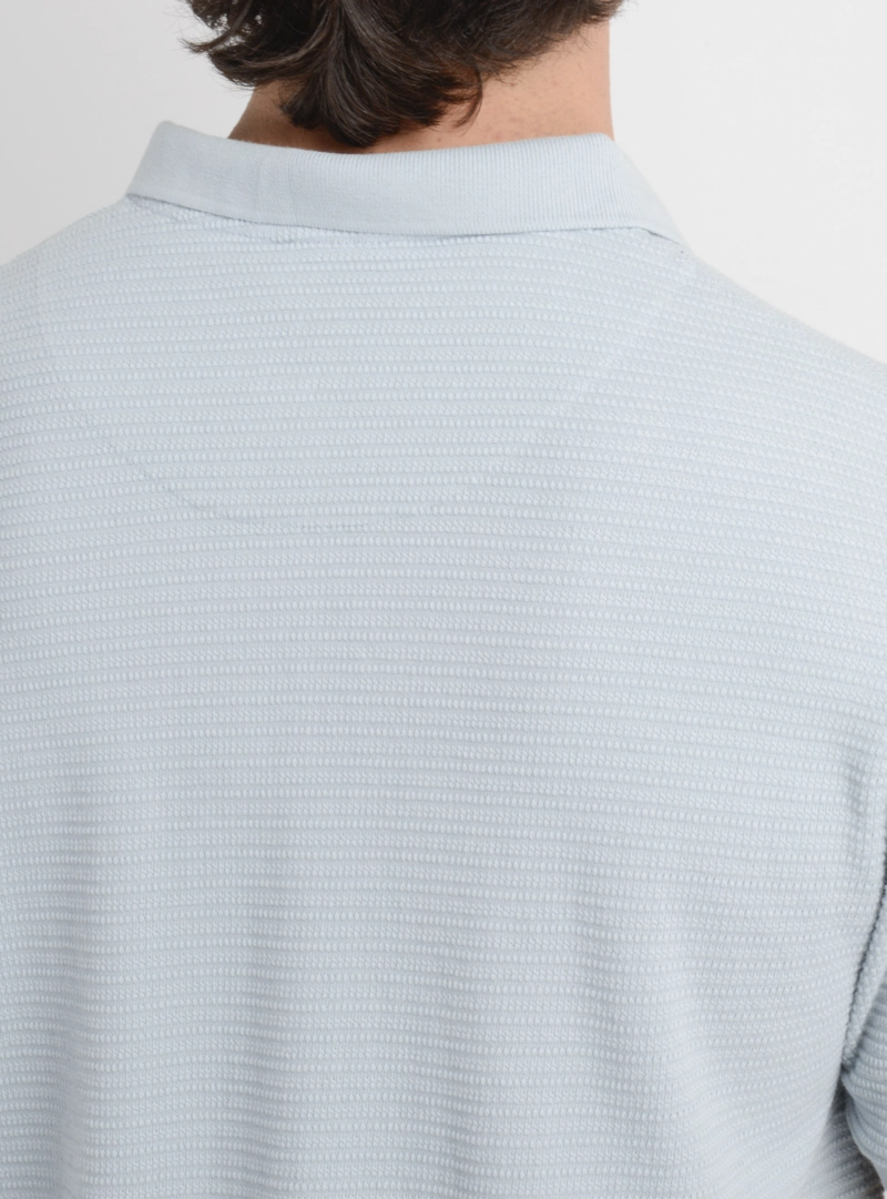 POLERA TEJIDA MANGA CORTA GASKET AZUL CLARO - 6