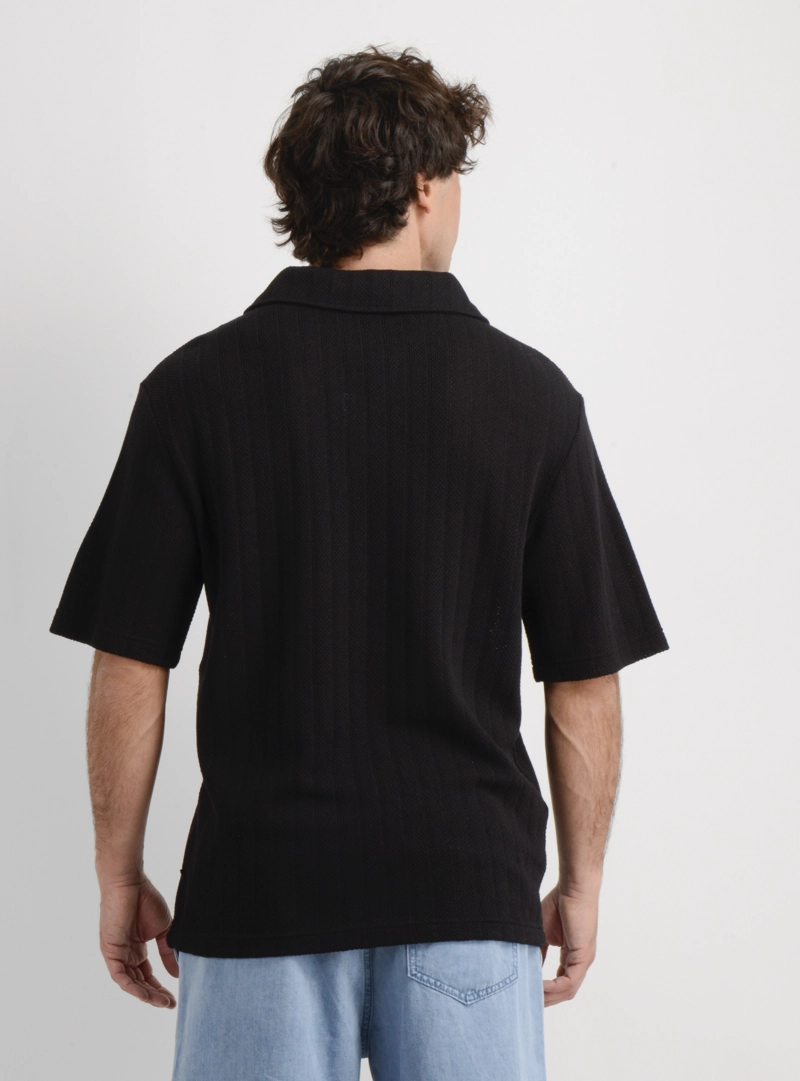 POLERA TEJIDA MANGA CORTA BODHI II NEGRO - 2