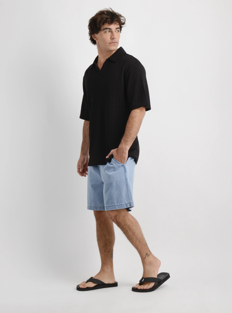 POLERA TEJIDA MANGA CORTA BODHI II NEGRO - 3