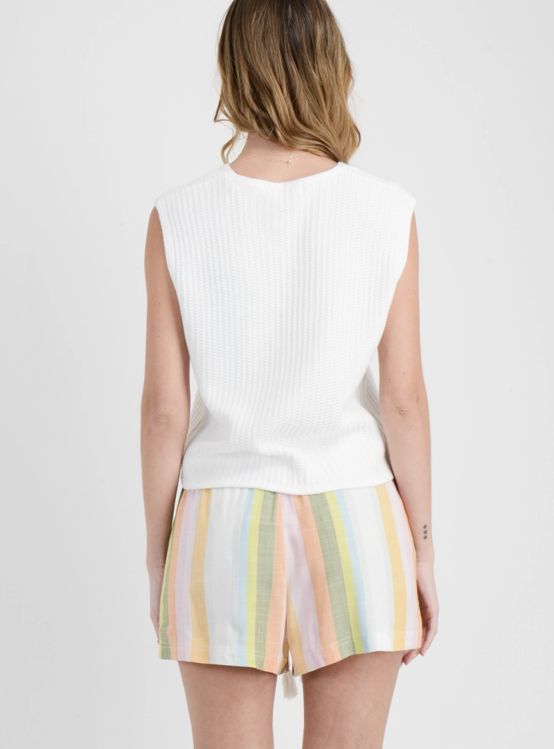 POLERA TEJIDA SIN MANGAS ZOOEY BEIGE CLARO - 2