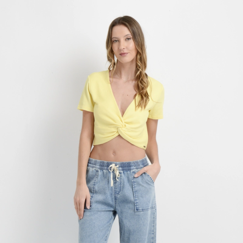POLERA MANGA CORTA MARLIZ AMARILLO CLARO - 1