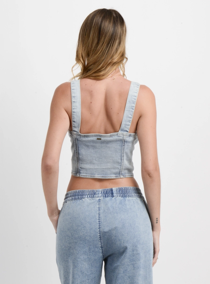 POLERA DENIM SIN MANGAS VANESSA II AZUL - 2