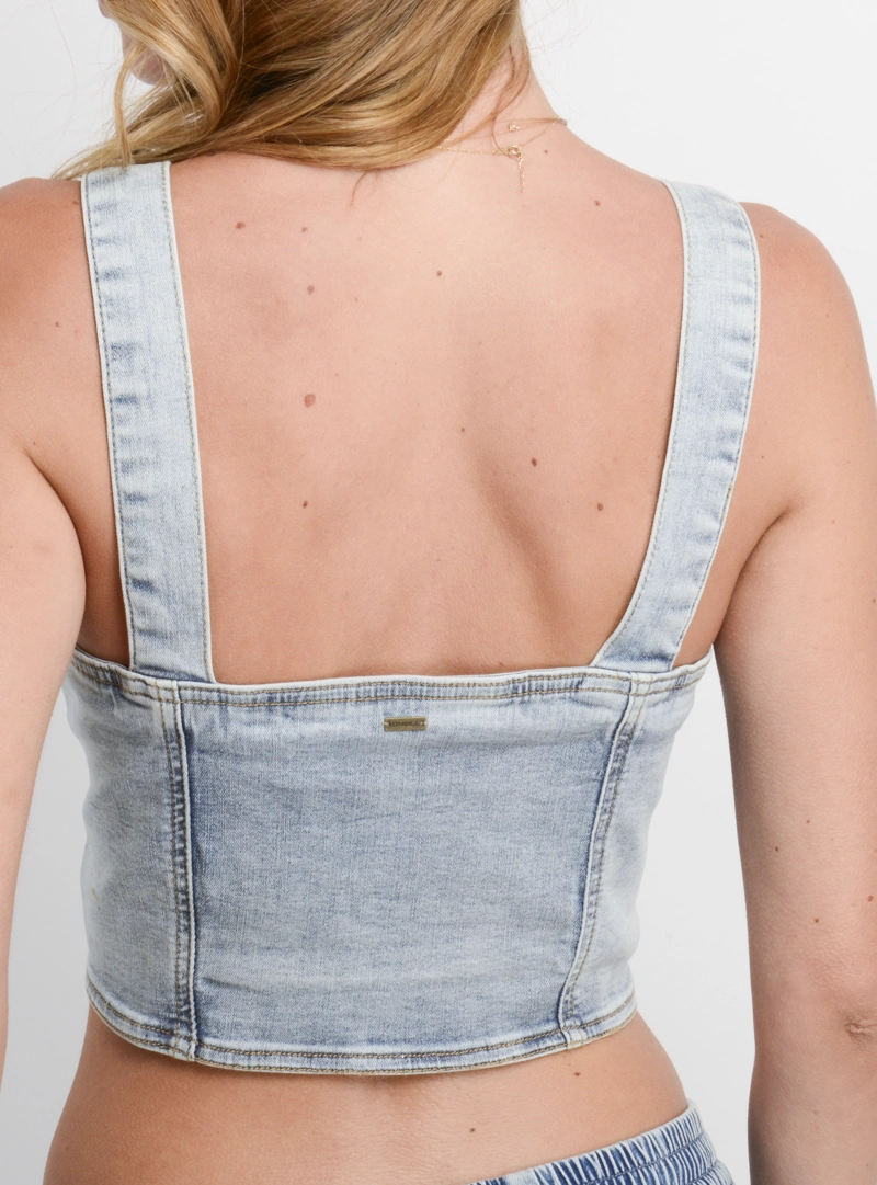 POLERA DENIM SIN MANGAS VANESSA II AZUL - 6