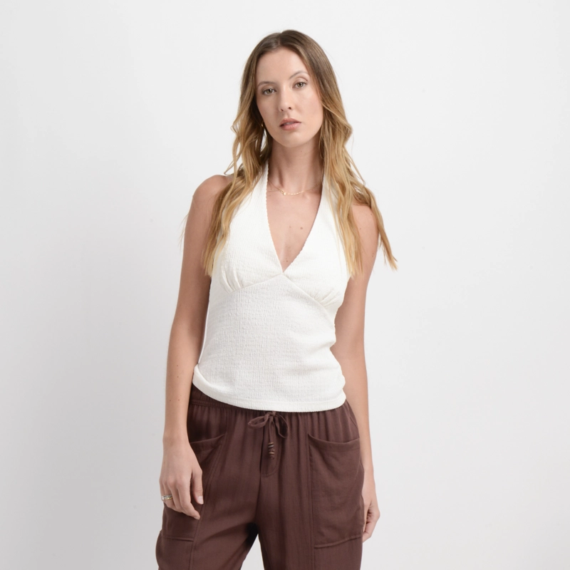 POLERA SIN MANGAS KIMMIE BEIGE CLARO - 1