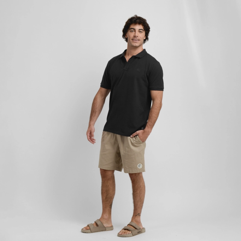 POLERA PIQUE MANGA CORTA DIVER  NEGRO - 3