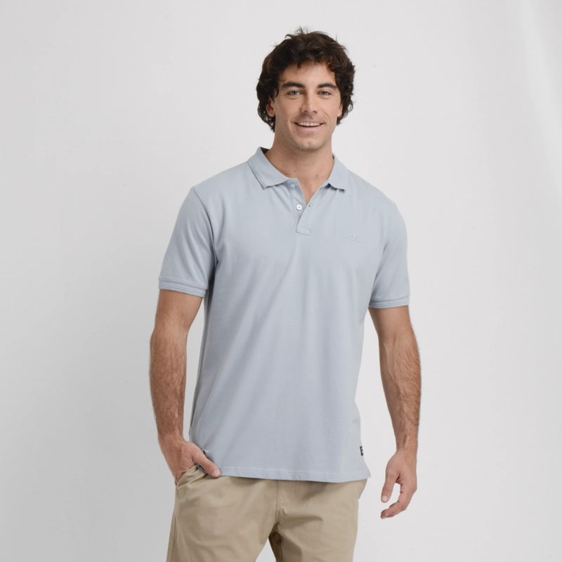 POLERA PIQUE MANGA CORTA DIVER  AZUL CLARO - 1