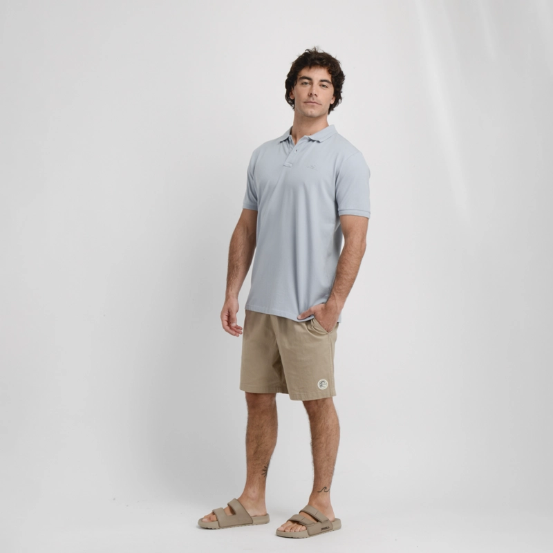 POLERA PIQUE MANGA CORTA DIVER  AZUL CLARO - 3