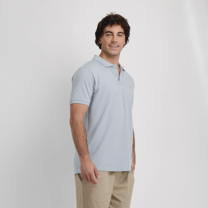 POLERA PIQUE MANGA CORTA DIVER  AZUL CLARO - 4