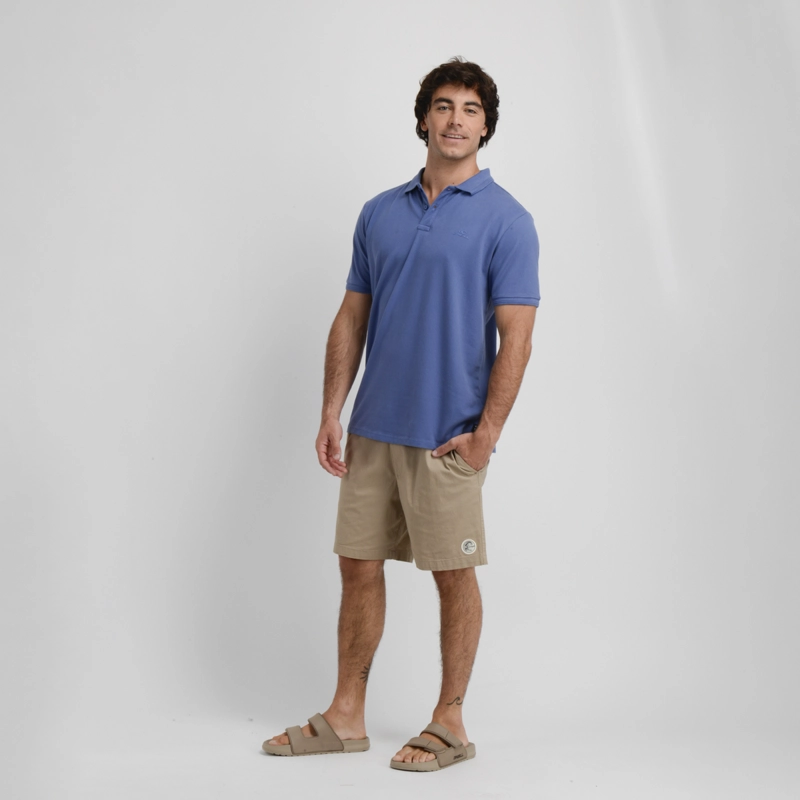 POLERA PIQUE MANGA CORTA DIVER  AZUL - 3
