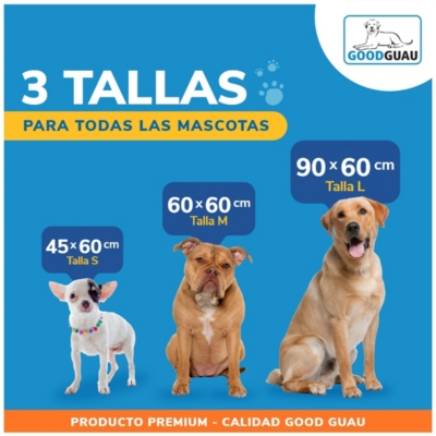 SABANILLAS DE ENTRENAMIENTO PERROS GOODGUAU PAÑAL 100 UNIDADES MASCOTAS 90 X 60 CM - 7