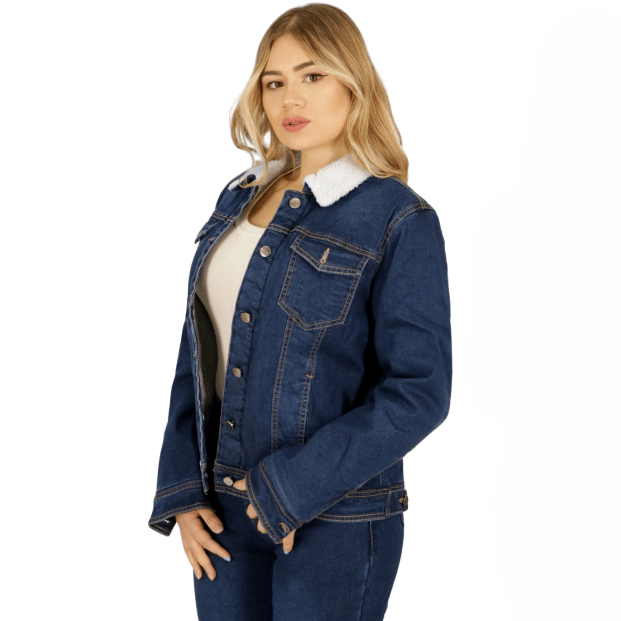 CHAQUETA MEZCLILLA AZUL CHIPORRO MUJER - 1