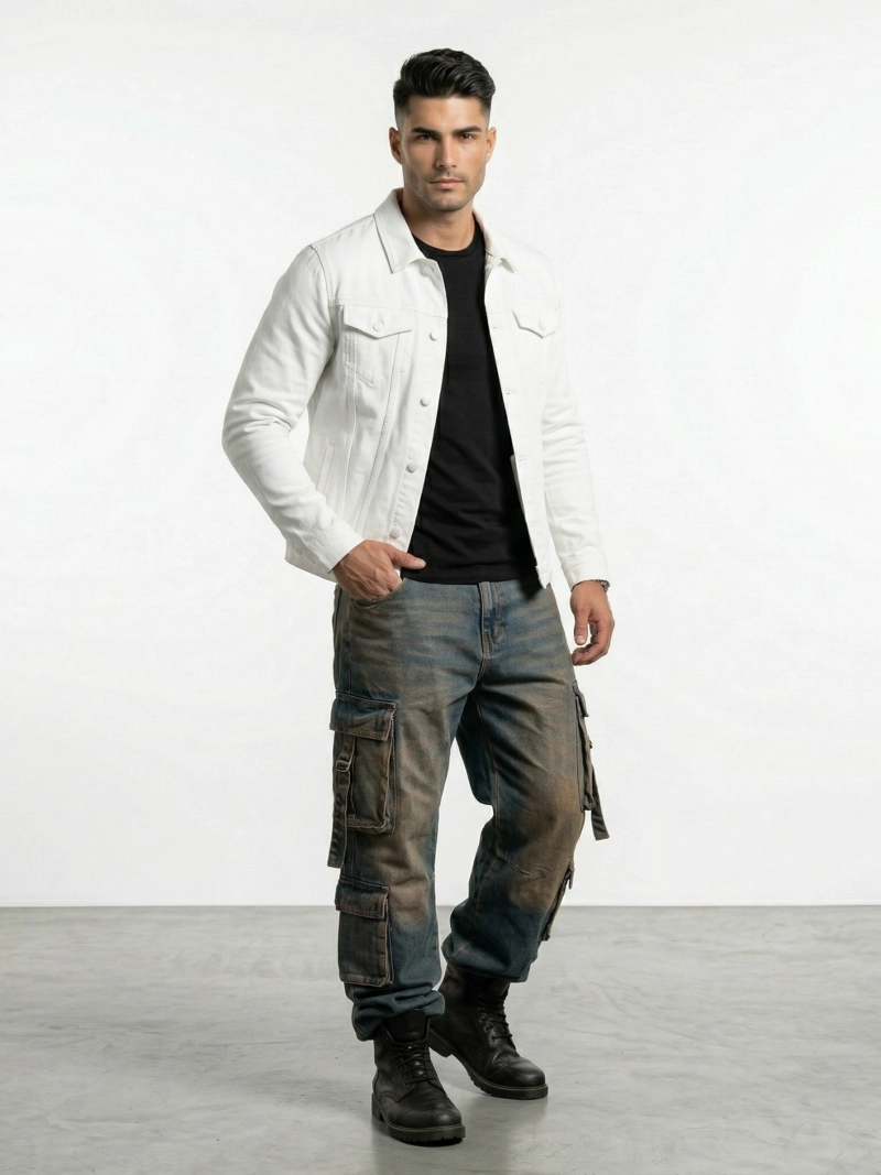 CHAQUETA MEZCLILLA BLANCA HOMBRE - 2