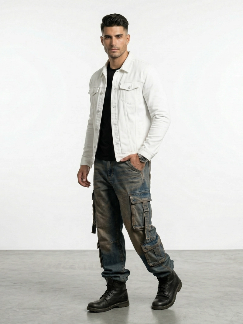 CHAQUETA MEZCLILLA BLANCA HOMBRE - 3