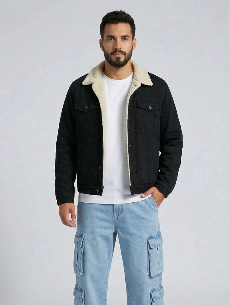CHAQUETA MEZCLILLA CHIPORRO NORUEGANS MAN HOMBRE EN COLOR NEGRO - 1