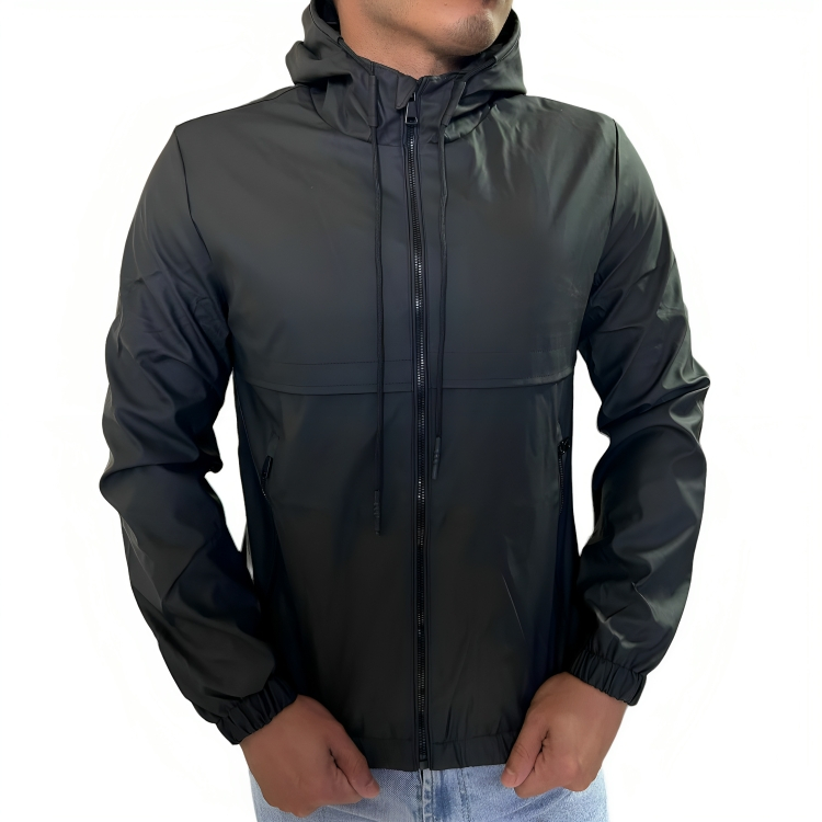 CHAQUETA CORTAVIENTOS ECOCUERO HOMBRE - 1