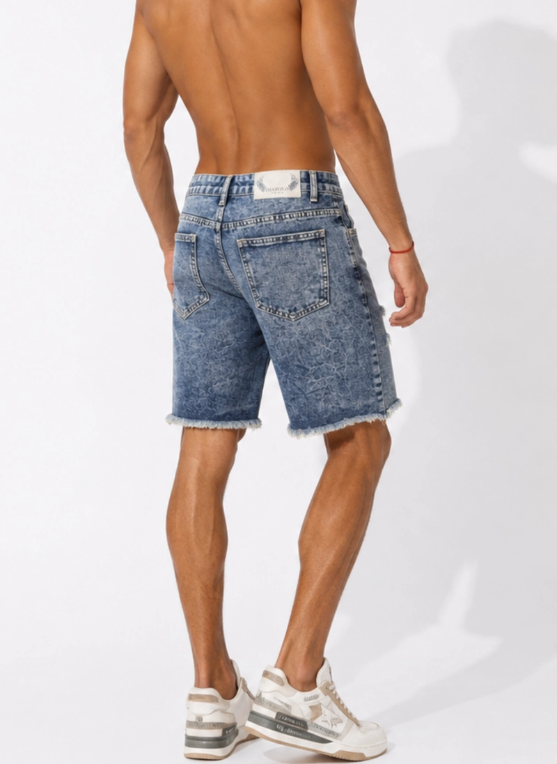 SHORT DENIM DESTROYED HOMBRE AZUL - 3