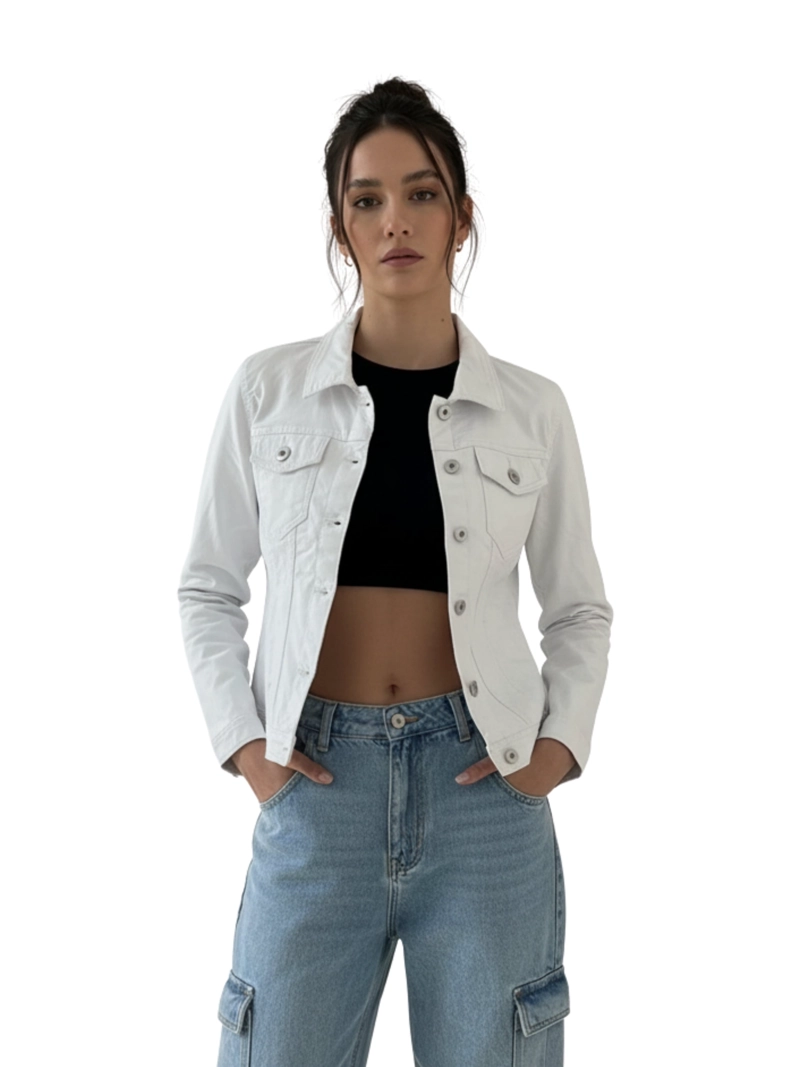 CHAQUETA CLASICA ECOCUERO MUJER - 1
