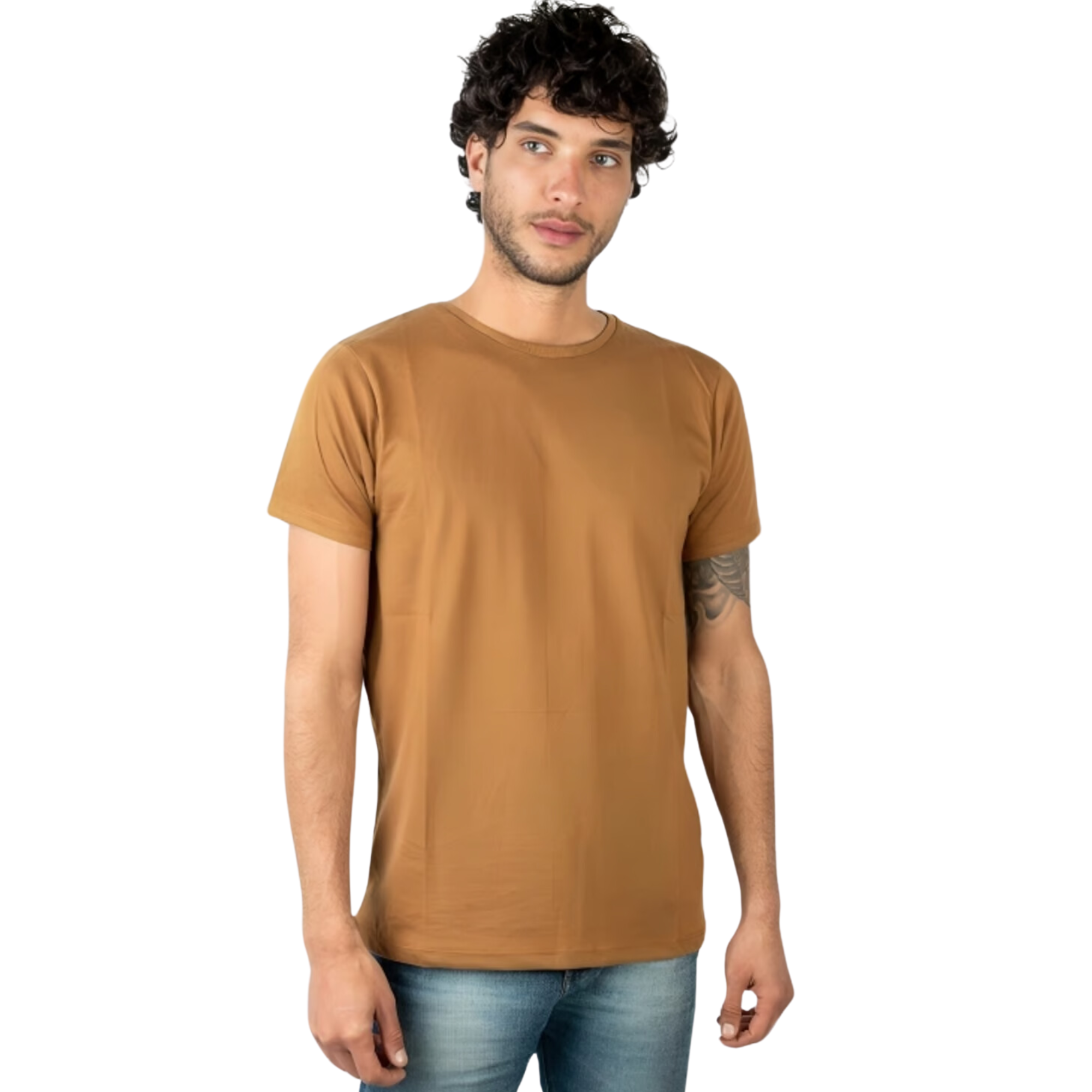 POLERA ALGODON SOFT UNICOLOR HOMBRE - 1
