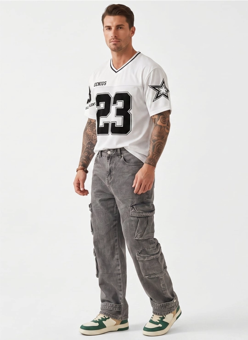 PANTALON JEANS OVERSIZE CARGO WIDELEG HOMBRE - 2