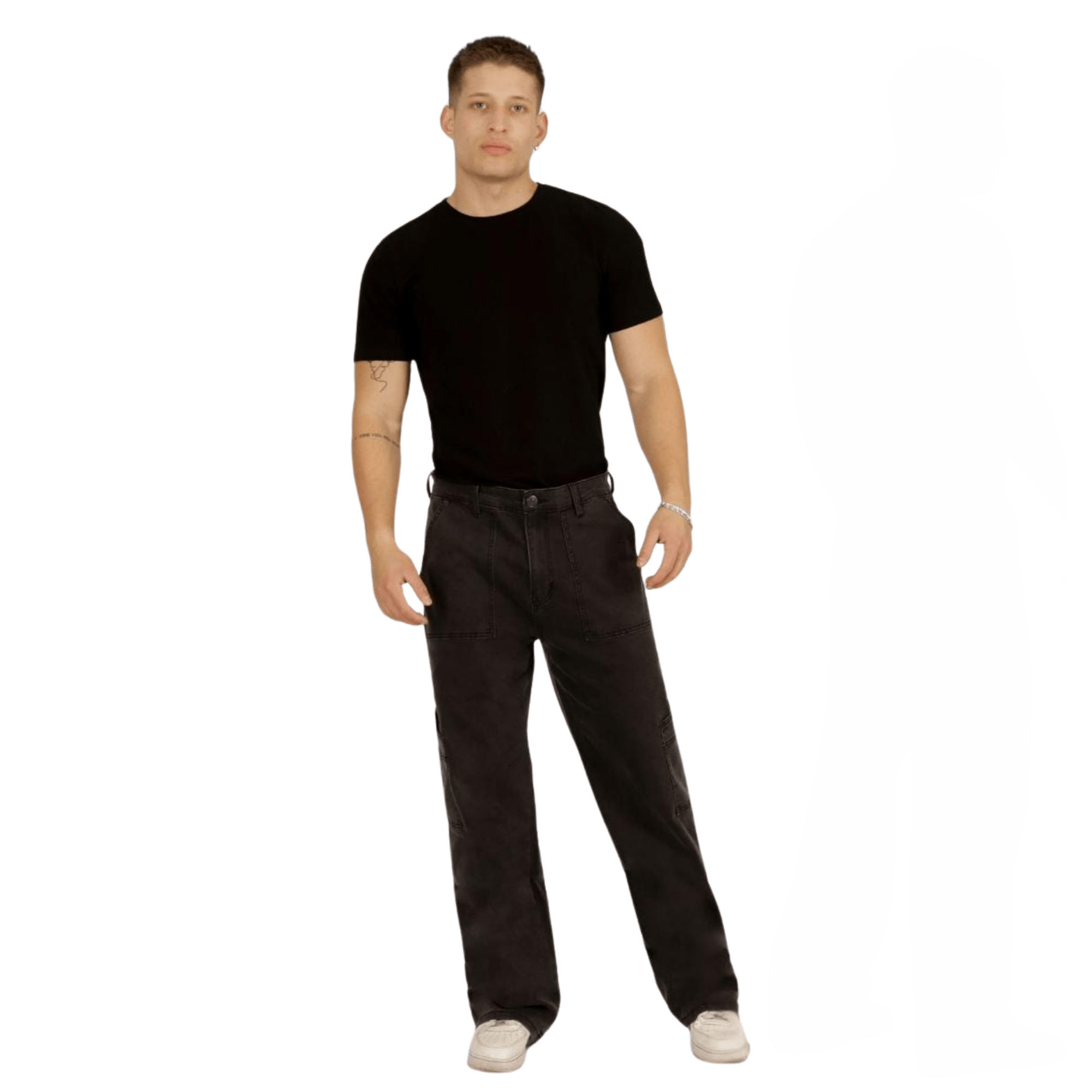 PANTALON JEANS OVERSIZE CARGO HOMBRE - 2