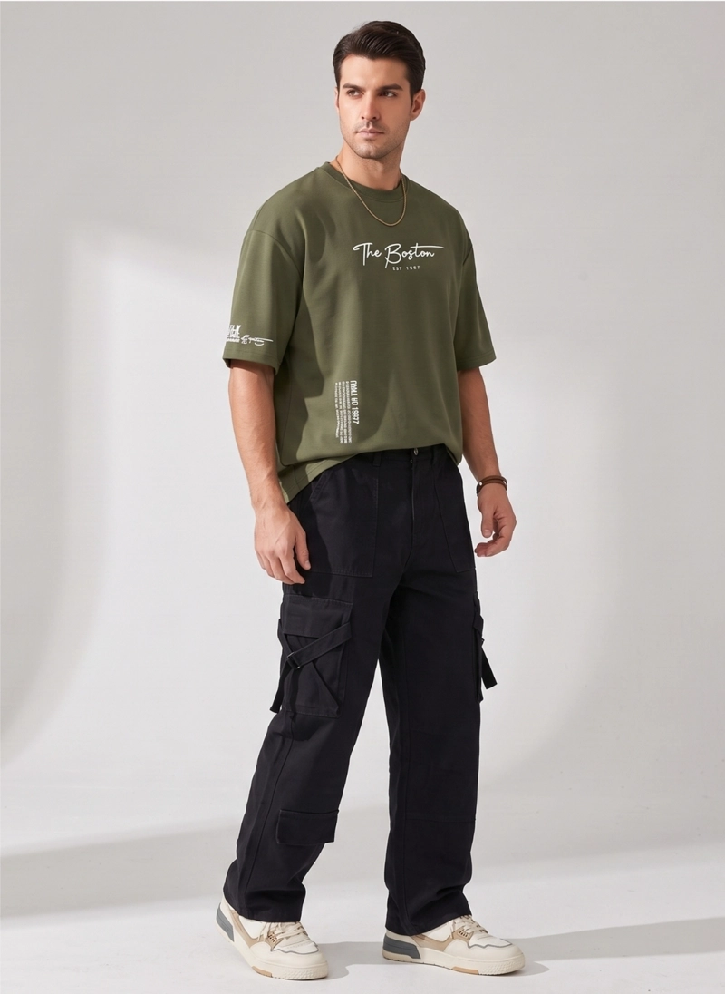 PANTALON JEANS OVERSIZE CARGO WIDELEG HOMBRE - 2