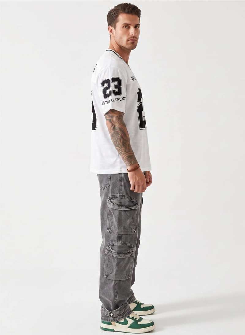 PANTALON JEANS OVERSIZE CARGO WIDELEG HOMBRE - 4