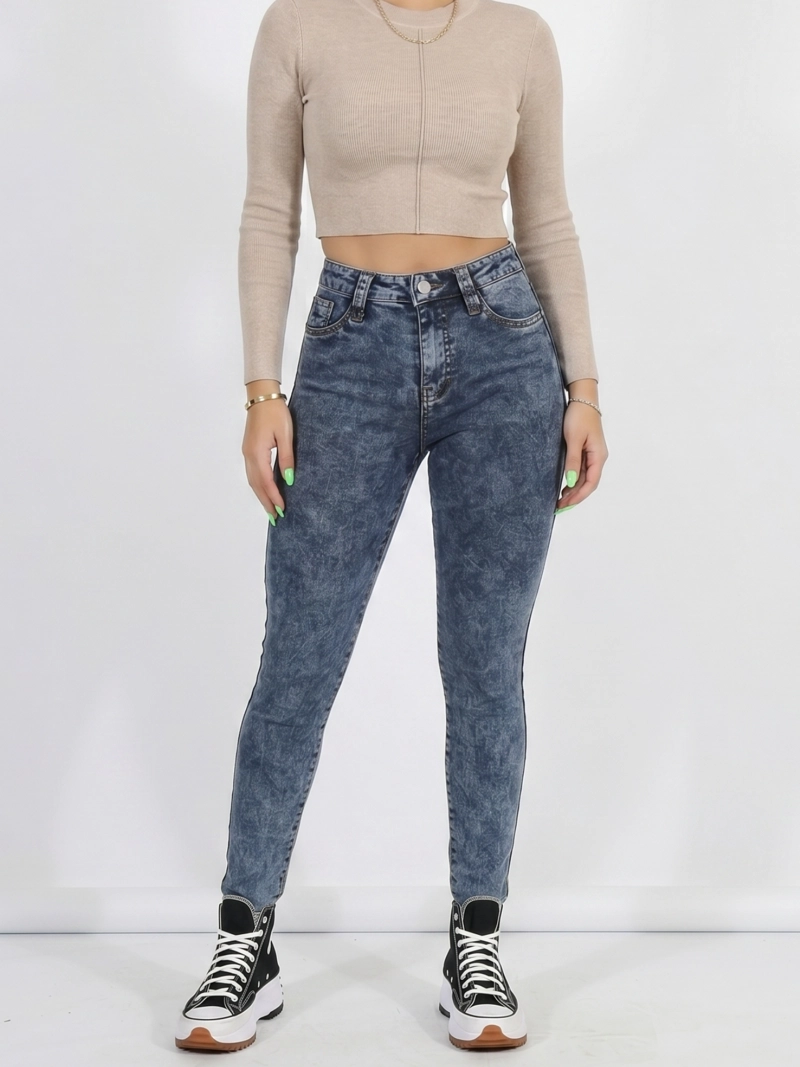 JEANS PANTALON SKINNY FORRO POLAR MUJER - 1