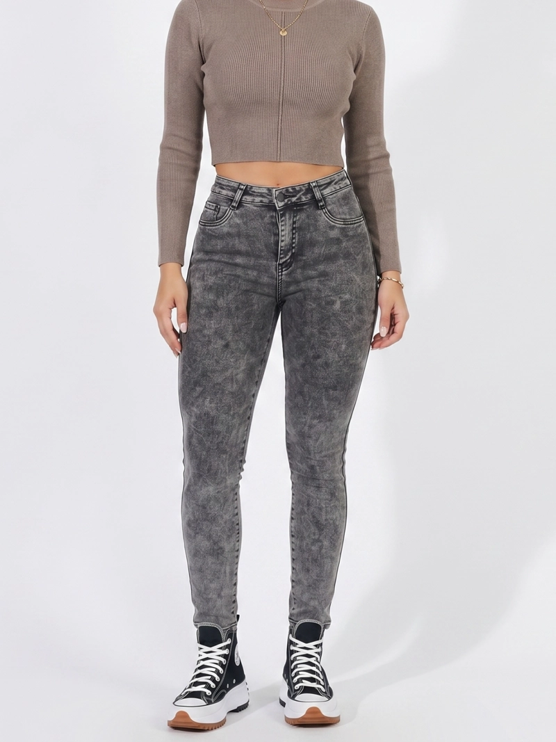 JEANS PANTALON SKINNY FORRO POLAR MUJER - 1
