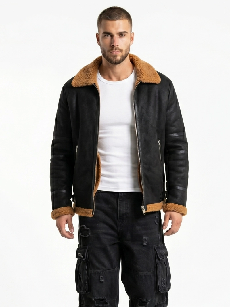 CHAQUETA ECOCUERO VINTAGE GRECIA HOMBRE - 1