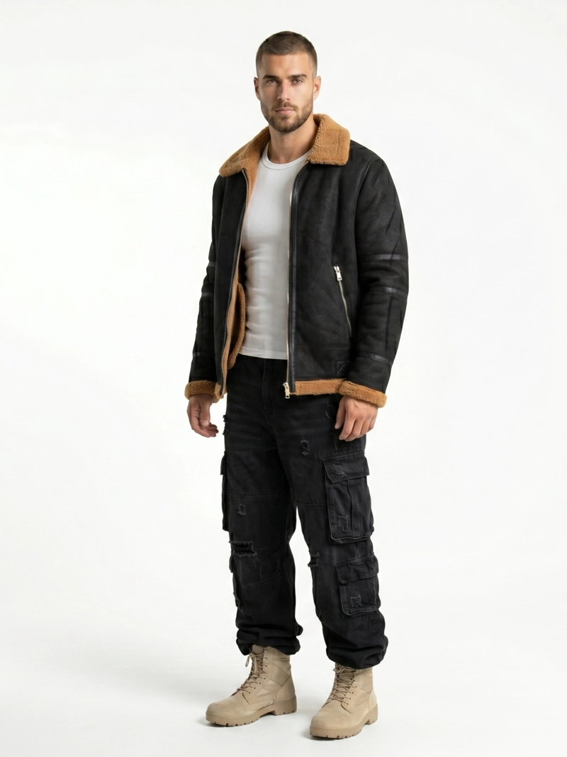 CHAQUETA ECOCUERO VINTAGE GRECIA HOMBRE - 2