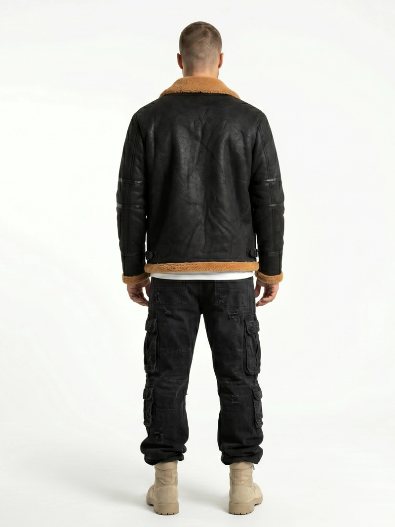 CHAQUETA ECOCUERO VINTAGE GRECIA HOMBRE - 3