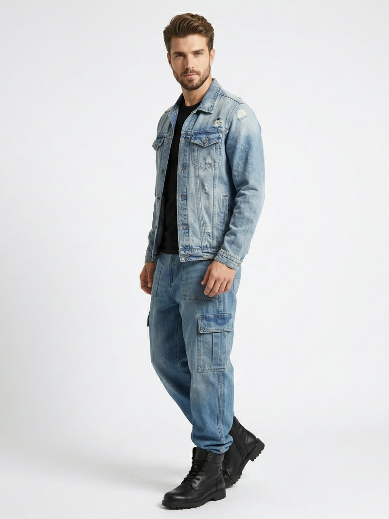 CHAQUETA MEZCLILLA DESTROYED HOMBRE SLIM - 2