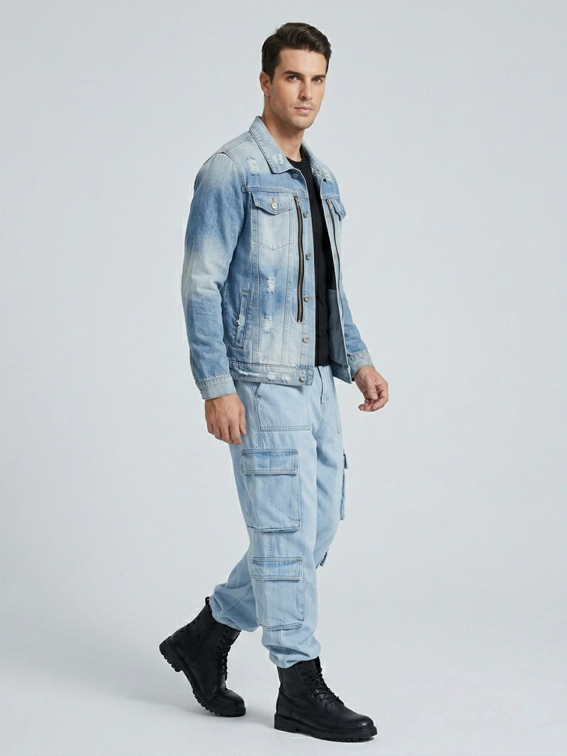 CHAQUETA MEZCLILLA DESTROYED HOMBRE SLIM - 2