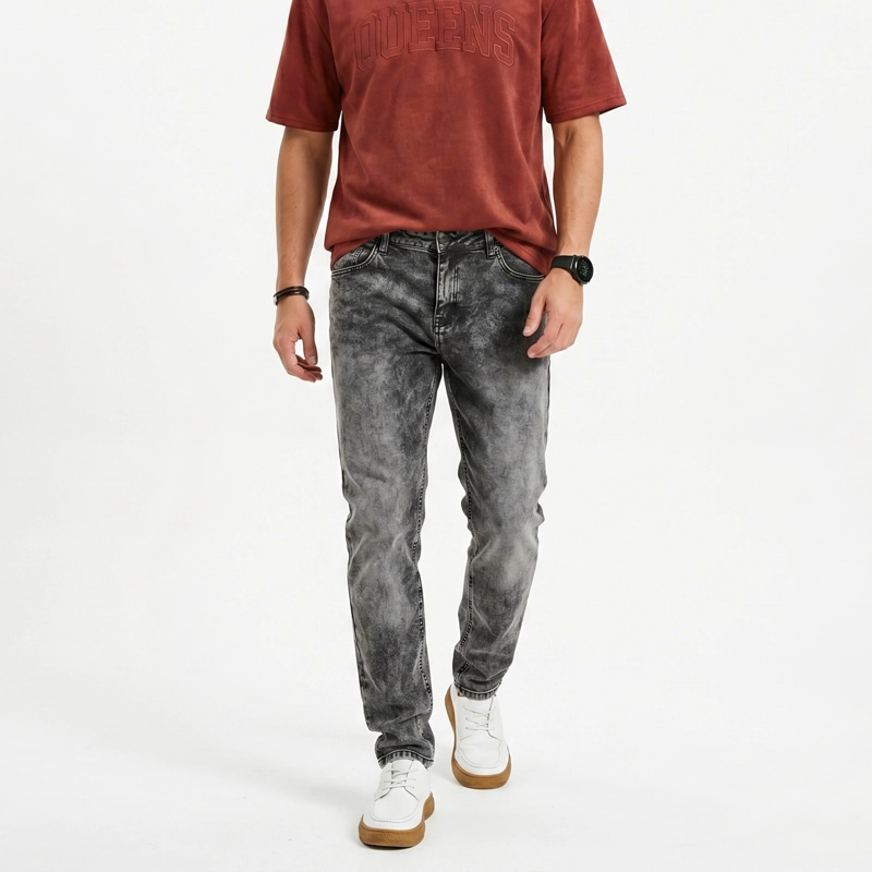 PANTALON JEANS SKINNY FORRO INTERNO HOMBRE - 1
