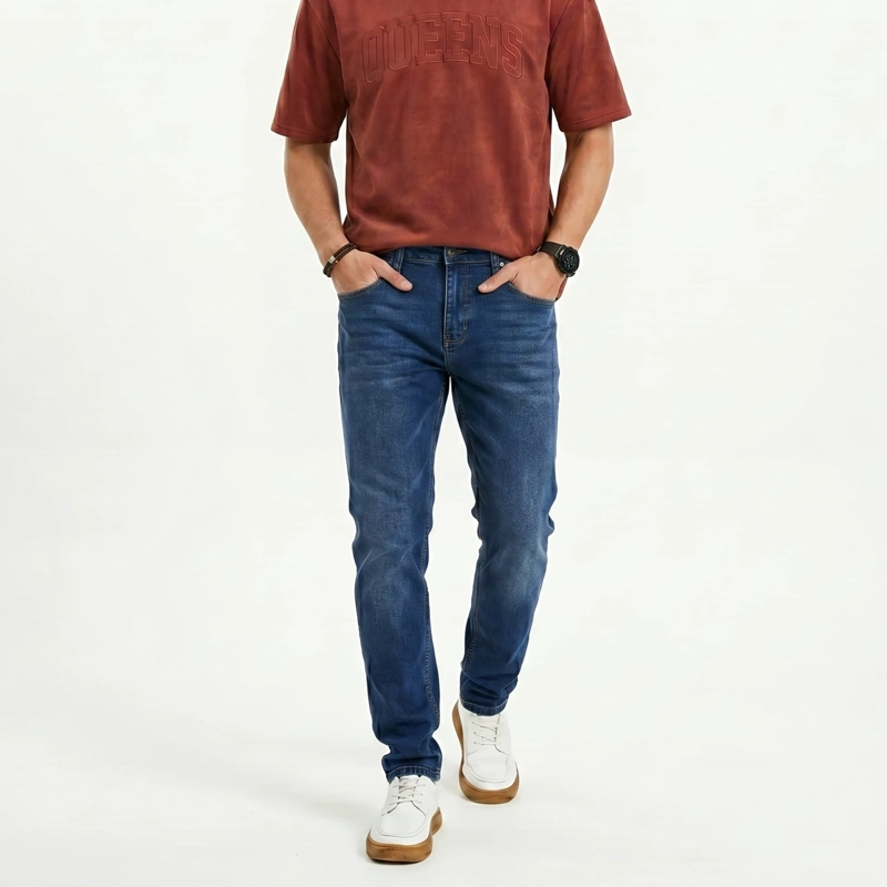 PANTALON JEANS SKINNY FORRO INTERNO HOMBRE - 1